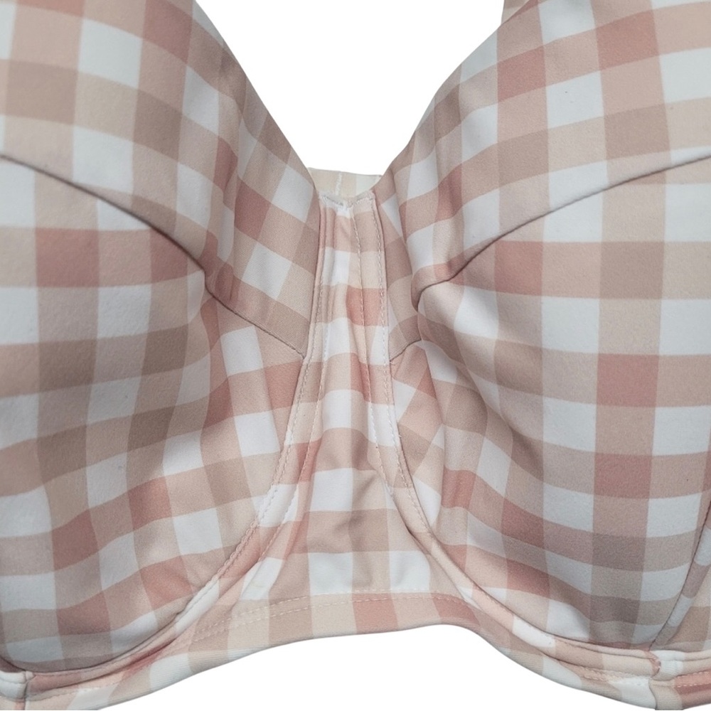 Kona Sol NWT 22W Women's Plus Size Underwire Plaid Swim Top - Picture 4 of 12